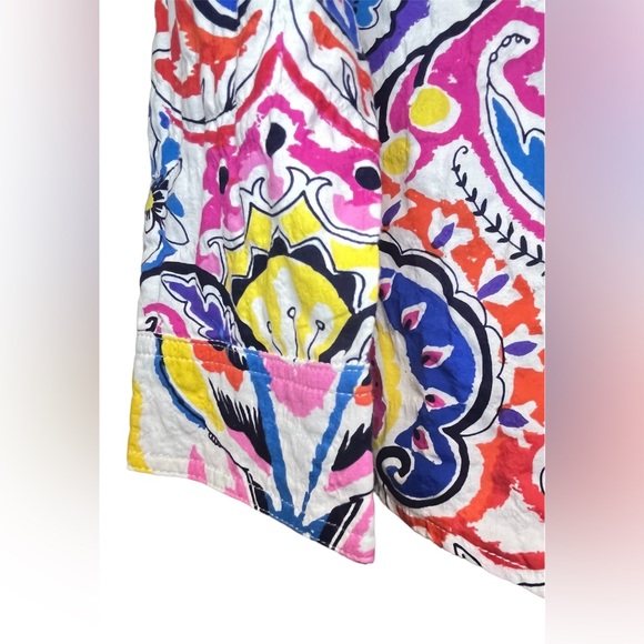 J. McLaughlin Lois Multicolor Paisley Floral Bird Print Women COTTON Shirt   S - Picture 9 of 10